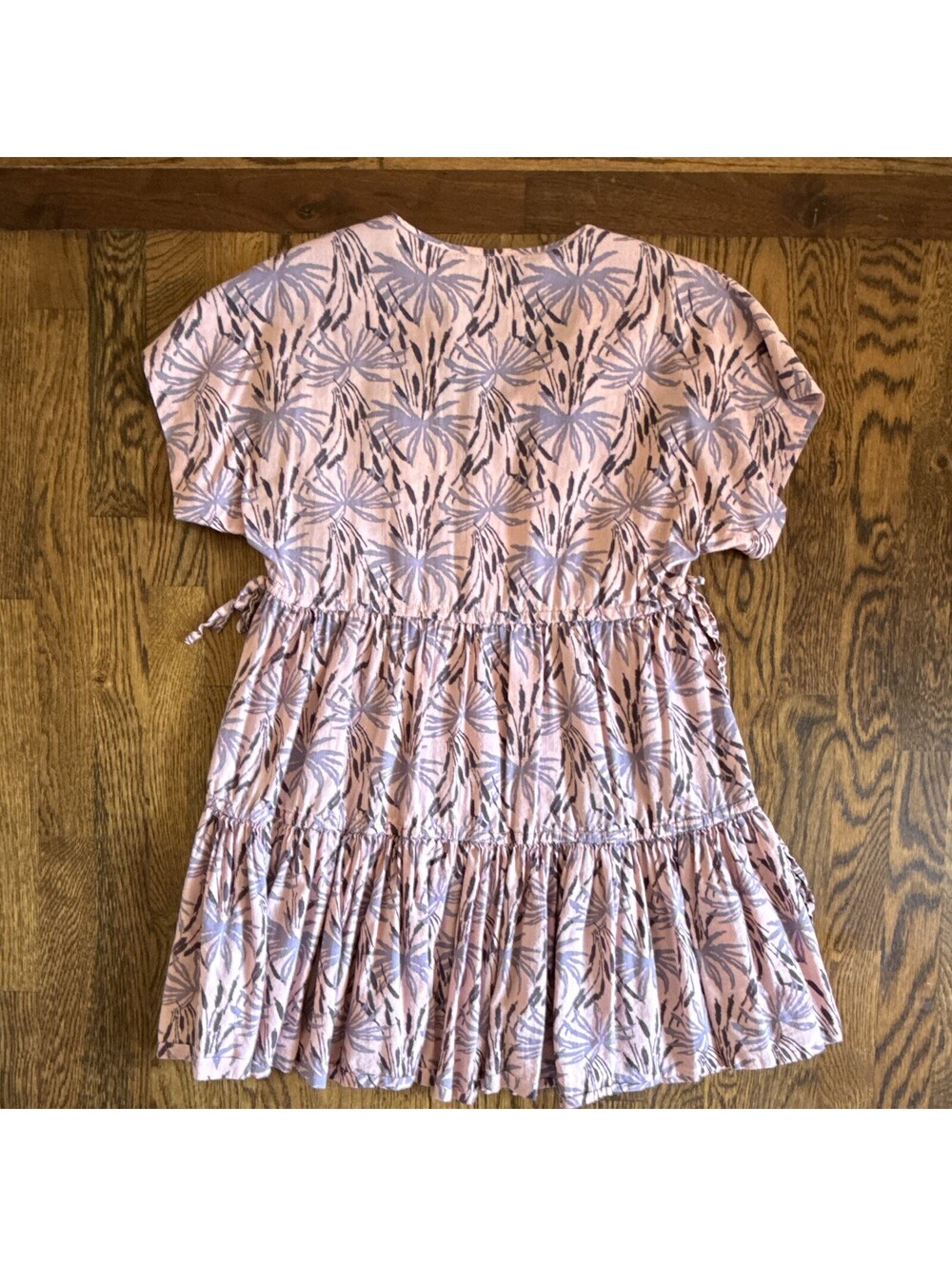 Madewell Button-Front Tiered Dress in Oasis Palms XS
